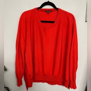Eileen Fisher Merino Wool Loose Fit Saffron Red Crewneck Pullover Sweater 2X